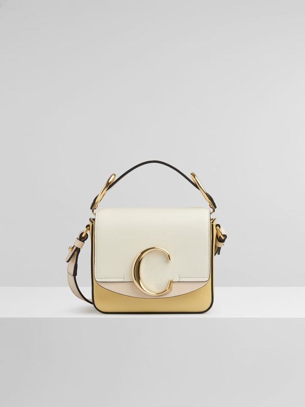 Mini Bolsos Mujer Chloé C Amarillo Bright Satin TFBG72813